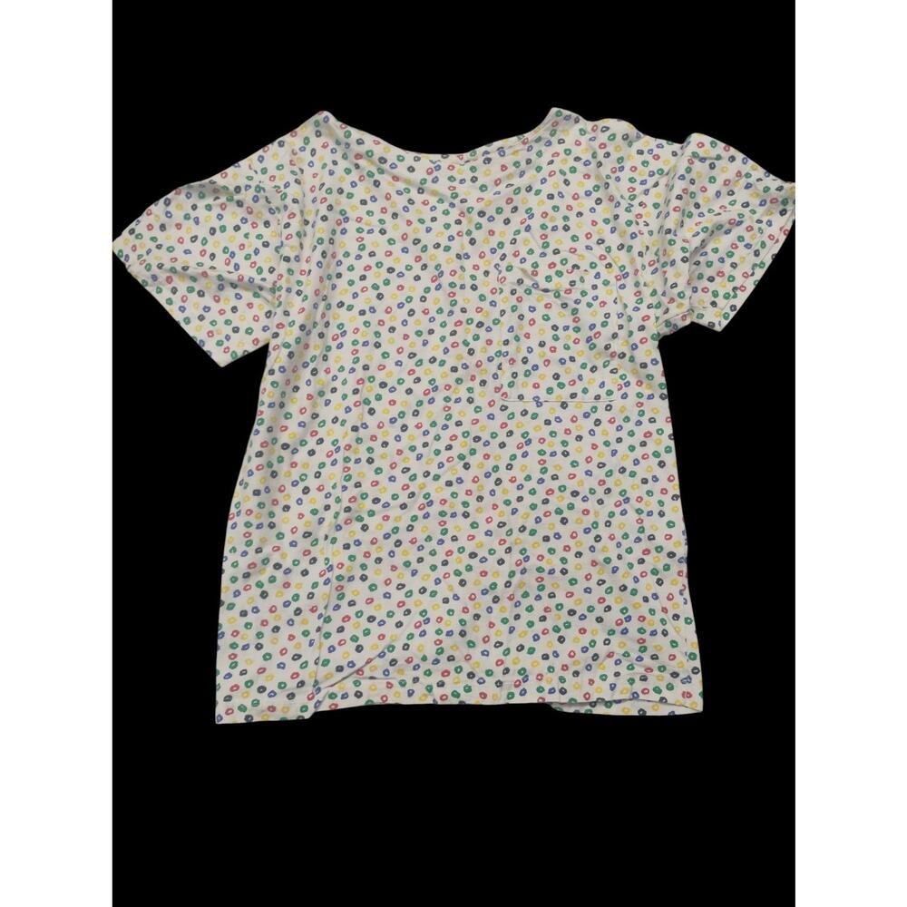 Unbranded Womems Large White Dot kisses T-shirt Y2k Vtg Sweet Love Lips Artsy